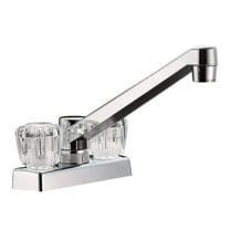 Dura Faucet Two Handle 4" Kitchen/Bar Faucet w/Clear Acyrlic Knobs - Chrome Polished