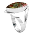 thumbnail image 2 of 925 Sterling Silver Ring Natural Dragon Blood Jasper Handmade Jewelry, 2 of 10