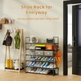 thumbnail image 3 of Riousery 6-Tier Shoe Rack, Metal Shoe Organizer with Hook, 40"L x 12"W x 44"H, Holds up to 45 Pairs for Entryway or Closet, Black, 3 of 7
