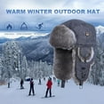 thumbnail image 6 of HEYANN Winter Trapper Hat,Wool Faux Fur Aviator Ski Trapper Trooper Pilot Snow Eskimo Hat with Ear Flaps for Men & Women, 6 of 7