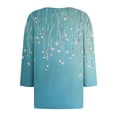 thumbnail image 6 of Jsaierl 3/4 Sleeve Womens Tops Plus Size Button Up V Neck Shirts Retro Print Ladies Blouses Going Out Retro T-shirts Top S-3XL, 6 of 6