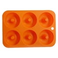 thumbnail image 2 of Zaxius Silicone Donut Mold Just Pop Out Non-Stick Doughnuts Baking Pans BPA Free for 6 Full-Size Donuts, Muffins, Cake Biscuit Bagels Easy Clean, Oven, Dishwasher Safe Orange, 2 of 8