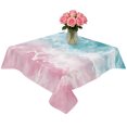 thumbnail image 2 of Pink Turquoise Ombre Table Cloth Waterproof Tablecloths, Abstract Beach Waves Gradient Tablecloth Dining Table Cover for Kitchen Party Tabletop Outdoor, Square Tablecloth 60x60 Inch, 2 of 9