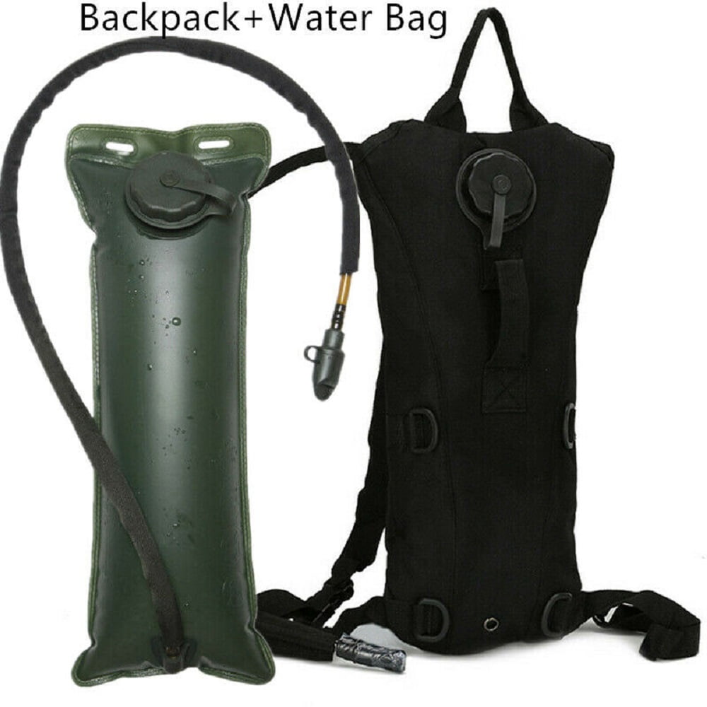 3L Water Bladder Bag Hydration Backpack Pack Hiking Camping Cycling Outdoor color black