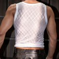 thumbnail image 6 of QSAWXQZ Men's Mesh Tank Top Crew Neck Sleeveless Sheer Net Shirt Casual Layer for Party Free Size, 6 of 7