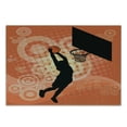 thumbnail image 3 of Basketball Cutting Board, Basketball Player Silhouette Athlete Competition Championship Promotion, Decorative Tempered Glass Cutting and Serving Board, Small Size, Pale Orange Black, by Ambesonne, 3 of 5