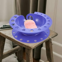 MLINS Blue Multifunctional Yarn Storage Bowl with Side Outlet Hole for Knitting and Crocheting 7.87 x 3.94 inches