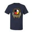 thumbnail image 2 of Wild Bobby, Medicine Wheel Dreamcatcher Native American Pop Culture Men's Graphic T-Shirt, Navy, X-Large, 2 of 3
