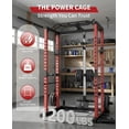 thumbnail image 4 of Power Cage Squat Rack – 1200 lb Heavy Duty – Multi-Functional Home Gym – Pulley, LAT Pulldown, Dip Bars, Pull Up, Low Row, J-Hooks & Landmine – Weight Storage – Red & Black, 4 of 7