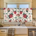 thumbnail image 2 of Yayeee Kitchen Curtains Tier Set of 2 Light Filtering 57"x24" Over Sink Window Panels, Christmas Floral, 2 of 7