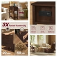 thumbnail image 5 of LEDREM Farmhouse End Table with Storage Drawer, Narrow Side Table with Charging Station, Nightstand for Living Room Bedroom, Saddle Brown, 5 of 6