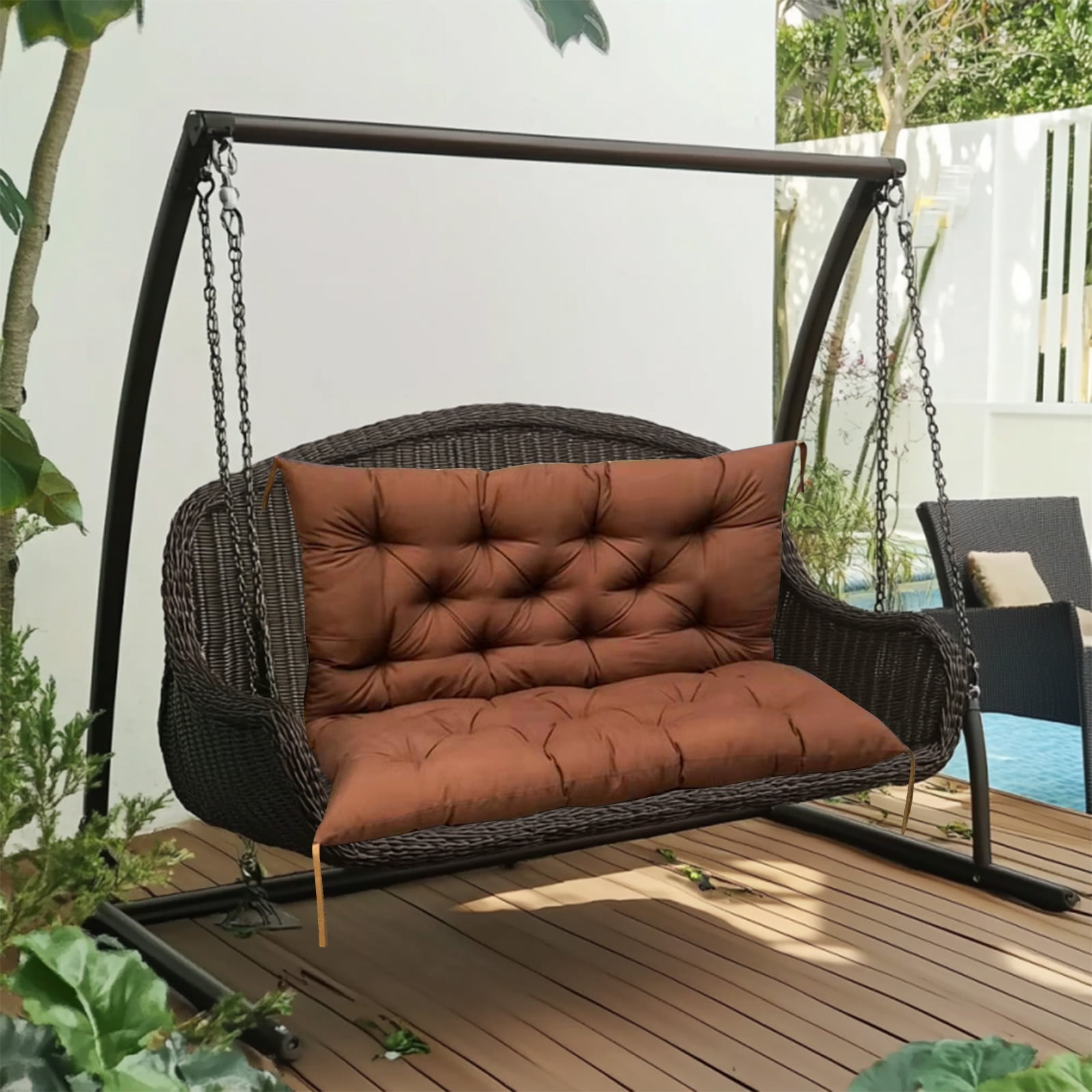YOTQUSKI Replacement Swing Cushions for Outdoor Bench, Patio Furniture, Waterproof Patio Bench Cushion on Clearance, 40"x40"x3.2", 2-3 Seat Bench Cushion for Backyard and Garden