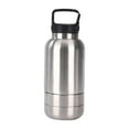 thumbnail image 3 of Botella de agua para perros aislada, con 2 tazones desmontables, contenedor de viaje de comida para perros a prueba de fugas multifuncional y portátil Plata, 3 of 10