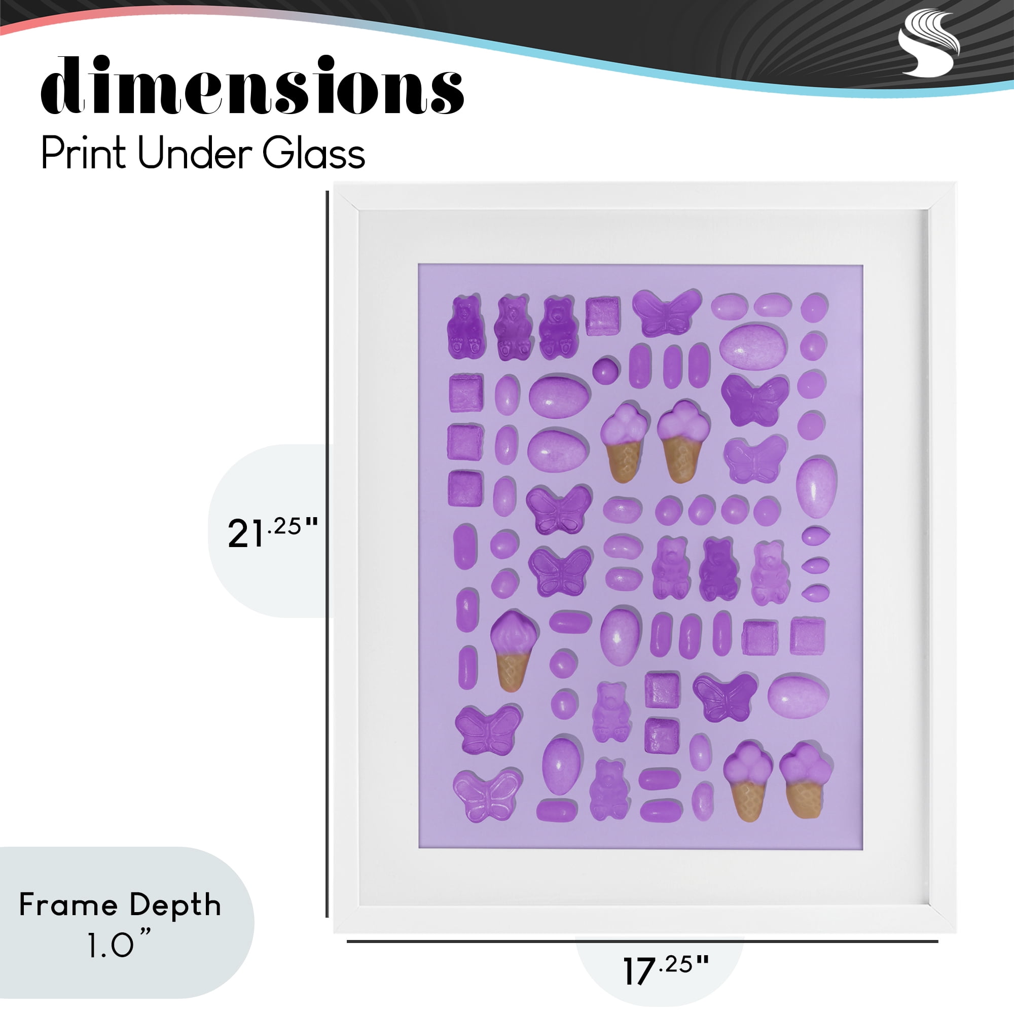 Stupell Industries Lilac Purple Toned Candies White Framed Print Under Glass, design by LISH Creative