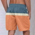 thumbnail image 3 of lcziwo Mens 2025 Summer Big and Tall Beach Shorts Fashion Color Block Elastic Waist Board Shorts Casual Drawstring Sweat Shorts Hawaiian Swim Trunks Camisas Para Hombres Orange XXXXL, 3 of 5