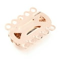 thumbnail image 4 of 304 Stainless Steel box Clasps Multi-Strand Clasps 5-Strands 10-Holes Rectangle with Flower Rose golden 19.5x14x3mm Hole: 1.4mm, 4 of 4
