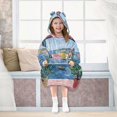 thumbnail image 7 of FORMRS Wearable Blanket Hoodie with Sleeves for Kids Cozy Flannel Sweatshirt, Pink Window, 7 of 7