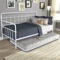 thumbnail image 3 of White Twin Metal Trundle Bed Frame, SEGMART Twin Trundle Beds with Trundle Included, Daybed & Trundle with Metal Slat Support, Twin Daybed for Adults Kids Teens, Bed Frame No Box Spring Needed, 3 of 9