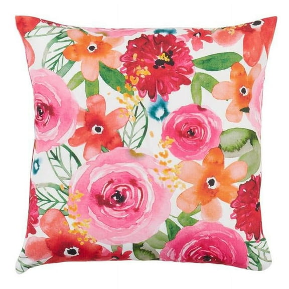 Saro Lifestyle Santa Monica Floral Poly Filled Throw Pillow