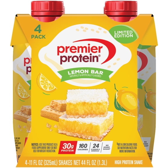 Premier Protein Shake, Lemon Bar , 30g Protein, 11 fl oz, 4 Ct