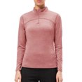 thumbnail image 1 of Camiseta deportiva de manga larga para mujer, polar, cálido, con cremallera en un cuarto, senderismo Abanopi Rojo/Grande, 1 of 7