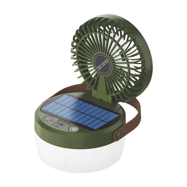 Linterna solar para exteriores, luz de camping con correa para colgar, portátil y versátil Verde
