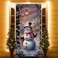 thumbnail image 2 of Christmas Door Curtain – Santa Claus Snowman Reindeer Polyester Hanging Door Cover for Home Party Holiday Decoration, 2 of 5
