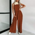 thumbnail image 2 of Patlollav Women'S Bib Overalls Casual Summer Sleeveless Strap Loose Wide Leg Jumpsuits with Pockets, 2 of 6