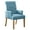 Blue, variant on Fabric Upholstered Dining Chair with Arms, Tufted High Back Accent Coffee Armchair for Kitchen Dining Room Living Room, Beige
