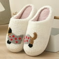 thumbnail image 2 of Gaexia Women's Fuzzy Slippers Cozy Cat Print Open Toe Flat Slides Indoor Home Footwear Comfortable Winter Fall Soft Warm, 2 of 6