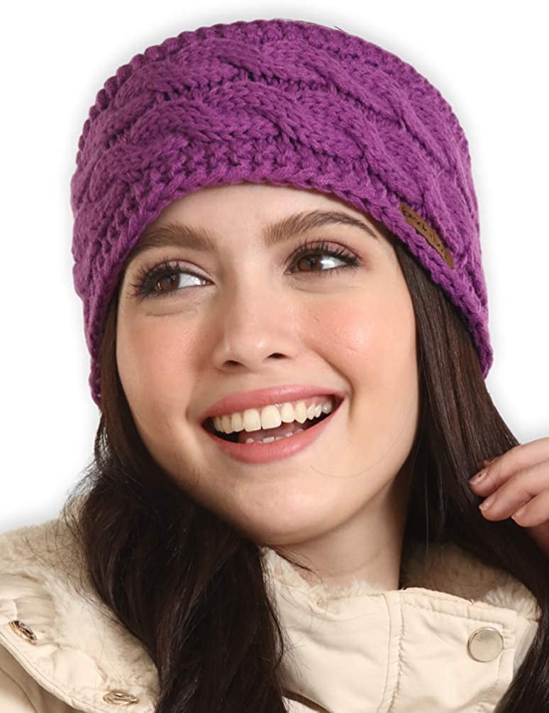 4pcs Women Head Wrap Knit Winter Ear Warmer Headband Fleece Thick Style