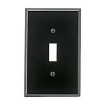 Leviton 1-Gang Toggle Switch Wall Plate, Midway Size, Unbreakable Nylon, PJ1-E, Black