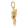 thumbnail image 3 of 10k Tri-Color Gold Womens Cubic-Zirconia Butterfly Fashion Charm Pendant, 3 of 3
