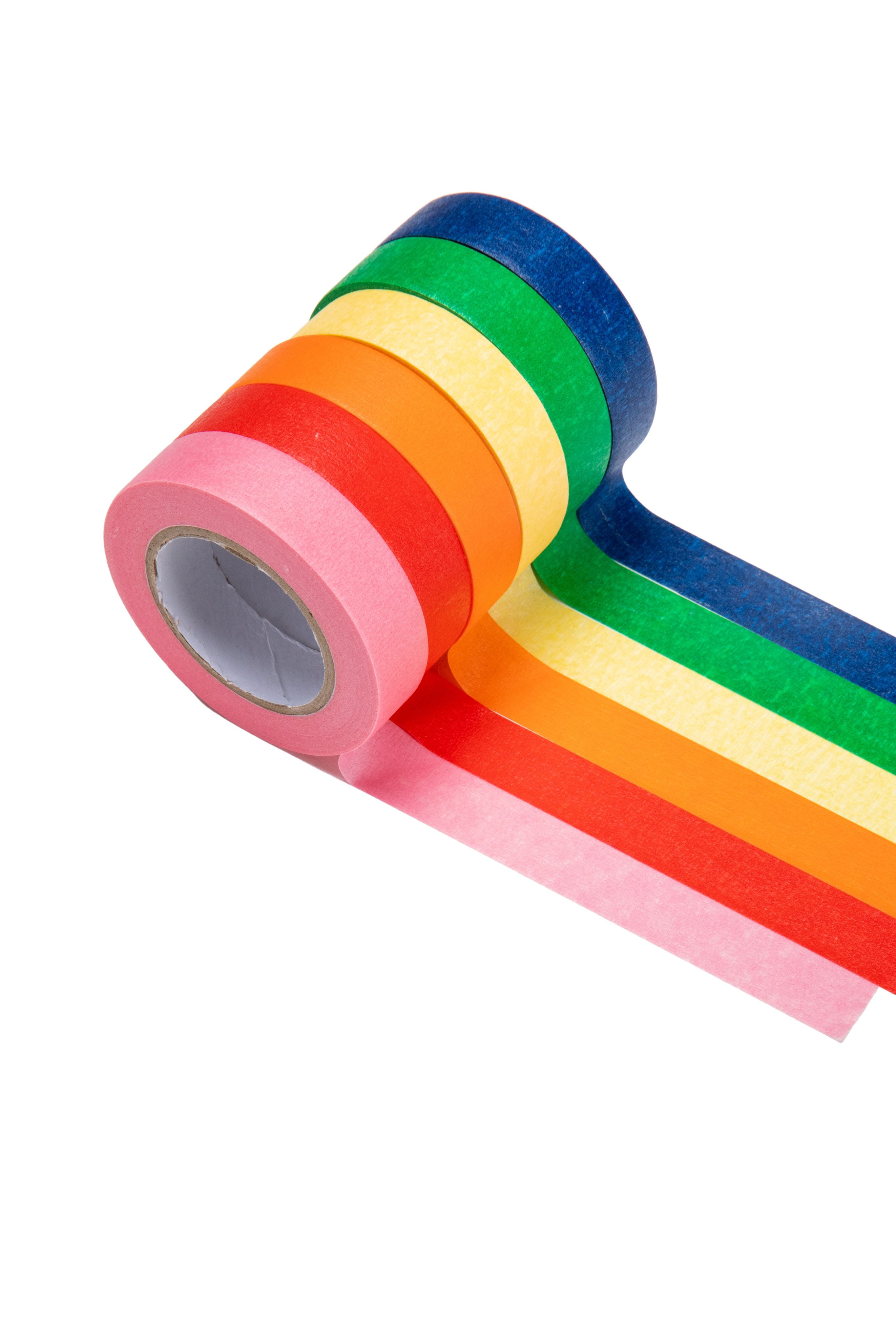 Pen+Gear Masking Tape, 0.59 in x 15 Yds, Multicolor, 6 Rolls