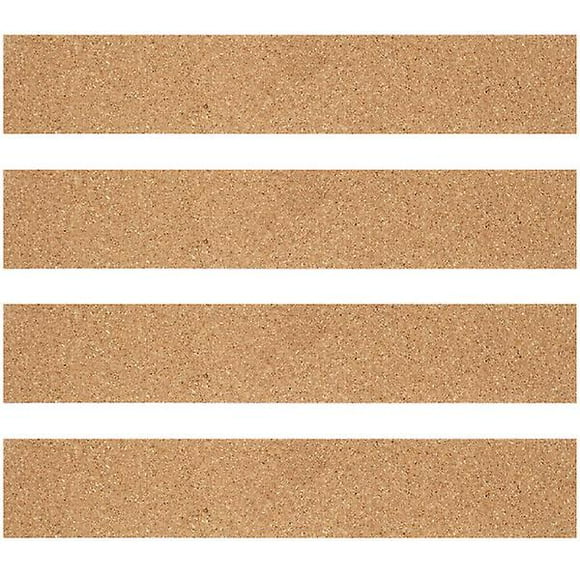 4pcs Bulletin Board Cork Strips Message Bulletin Strips Self-adhesive Cork Strips