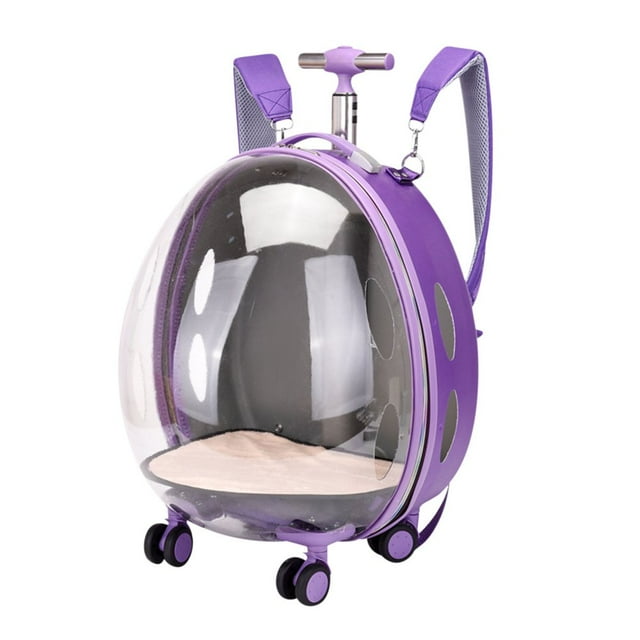 HLONK New Pet Luggage Transparent Bag Trolley Box Large Capacity Pet Cart Large Capacity Pet Cart Trolley Box Newly Designed Transparent Pet Luggage Bag