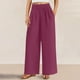 thumbnail image 4 of Pantalones de la Cintura Elástica de las Mujeres de Color Sólido Bolsillo Casual Pantalones de Moda 95% Poliéster 5% Spandex, Nuevos Pantalones Estirables para el Uso Diario, 4 of 9