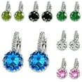 thumbnail image 2 of Ayyufe Women Round Cubic Zirconia Inlaid Huggie Hoop Earings Piercing, 2 of 7