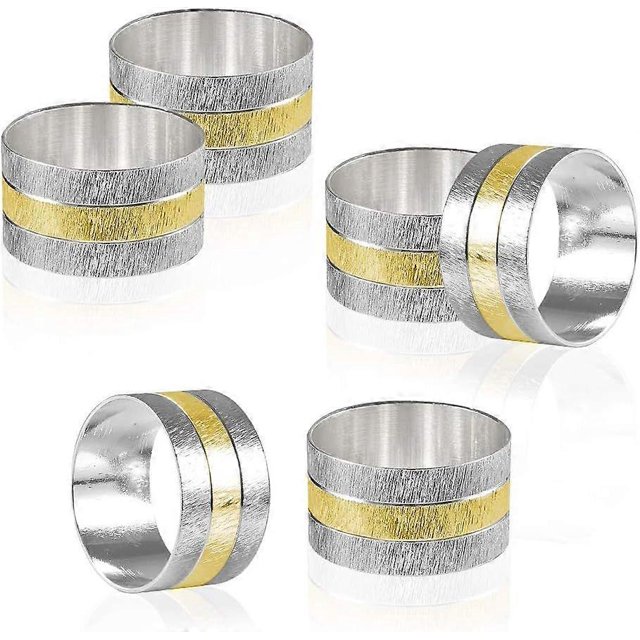 Set of 6 Elegant Metal Buckles Decorative Napkin Ring for Dining Table Parties