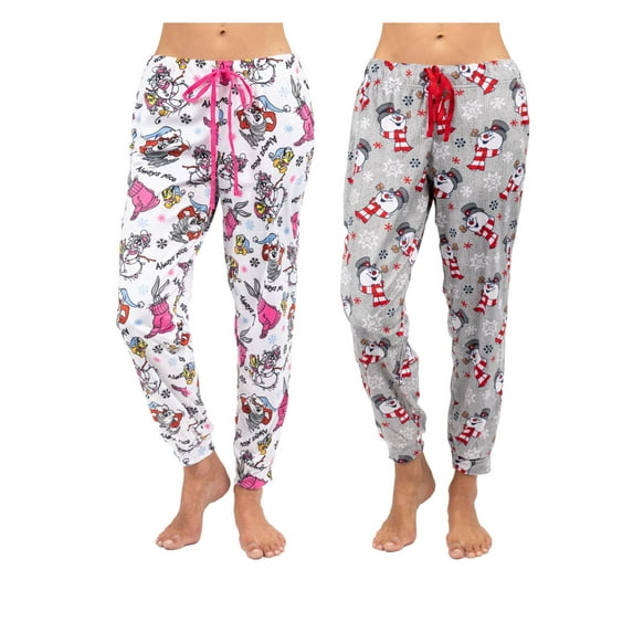 Disney 2 Pack Womens Pajama Sleepwear Pants Female, Bugs/Frosty, Size: XL, Looney Tunes