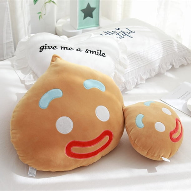 Juguete de peluche de pan de jengibre para niños con forma de galletas, muñeco de reno, cojín, almohada, decoración bonita para el hogar, regalo de Navidad zhangyuxiang LED