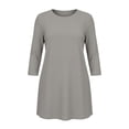 thumbnail image 6 of Plus Size Women's 3/4 Sleeve Nightgown Round Neck Mini Sleep Dresses Fall Casual Loose Loungewear Dress L-5XL, 6 of 6