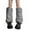 Gray, variant on Faux Fur Leg Warmers Black Fluffy Boot Covers for Festivals, Raves, Costumes, and Winter Fashion
