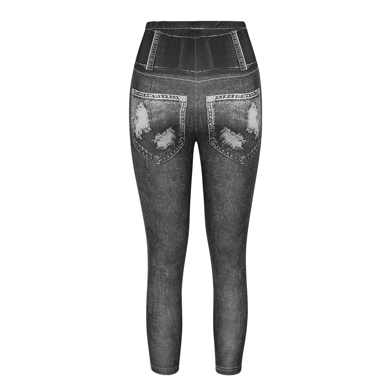Olyvenn Women's Oversized Sexy Temperament Printed Sports Active Leggings  With Hip Lifting Yoga Pants Trendy Comfy Loose Fit Casual Pants Gray 8 