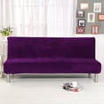 thumbnail image 3 of TOPCHANCES Plush Sofa Cover,Sofa Bed Cover Futon Slipcover Solid Color Full Folding Elastic Armless 80 x 50 in, 3 of 9