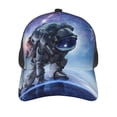 thumbnail image 3 of Disketp Astronauts Start Running Print Trucker Hat Men Women - Mesh Baseball SnapBack Cap, 3 of 7