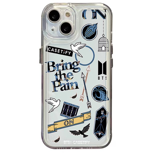 Para Samsung Galaxy A33 A53 A73 5G A32 A52 A72 A31 A51 A71 A23 Moda BTS BT21 Transparente TPU Gel Funda Cojín De Aire Borde Cuadrado Anti-Caída Cubierta