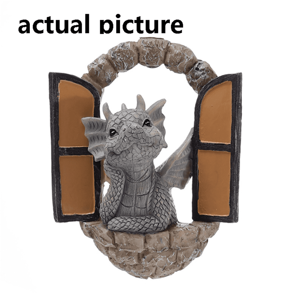 2PCS Garden Decor Wall Decoration Dragon Statues, Small Beautiful Yard Sculpture Resin W111