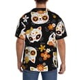 thumbnail image 5 of Disketp Men's Hawaiian Cat Skulls and Flowers Print Shirts Button Down Holiday Beach Shirts-X-Large, 5 of 7