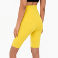 thumbnail image 4 of Women's High waist cycling shorts Training Running shorts Peach hip Fitness High waist Yoga shorts - yellow, 4 of 5